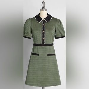 Modcloth Scholastic Classic Collared Babydoll Dress XL Blokecore Preppy